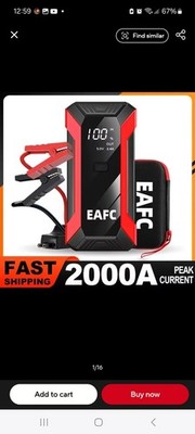 12V Auto Notbatterie Starthilfe Booster mit LED Power Pack
