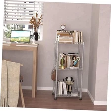  3 Tier Storage Shelves Rack,Adjustable Metal 16.6L x 11.5W x 32.5H Silver