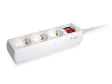 Equip Steckdosenleiste 3-Fach Schuko 1,5m Kabel mit Schalter