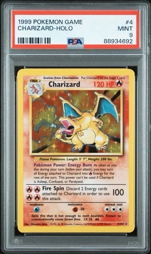 Pokemon Charizard Base Set Unlimited Holo Rare #4 PSA 9 Mint