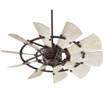 Quorum 94410-86 | Windmill Indoor Fan (Dry) - 10 Weathered Oak 44'' Wood Blades