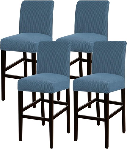 Water-Resistant Barstool Slipcovers - Durable Jacquard Fabric for Easy Care - Picture 3 of 9