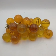Vintage Amber Lucite Grape Cluster Large Grapes