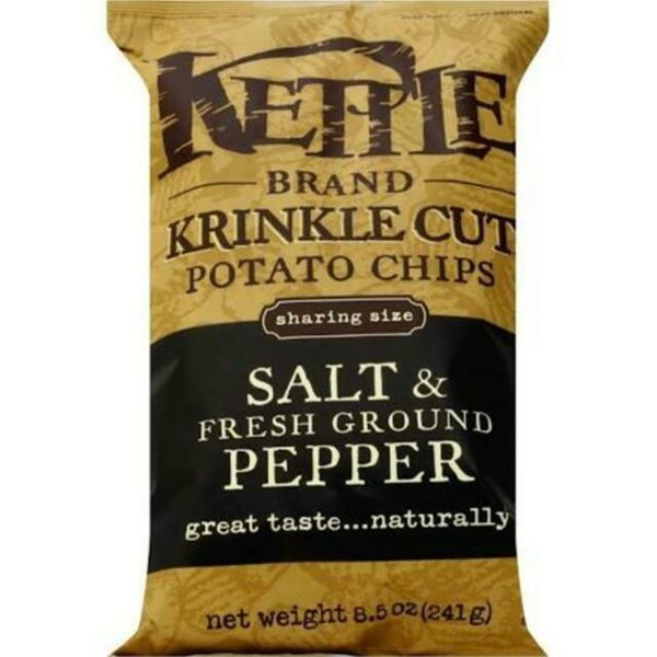 Kettle Krinkle Cut Salt and Fresh Ground Pepper Potato Chips 9 Oz