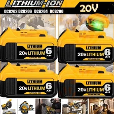 20V 6Ah Replacement For DeWalt DCB206-2 20Volt Max Li-Ion DCB207 Lithium Battery