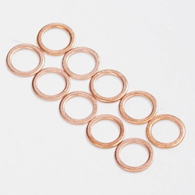10pc M10 10mm x 14mm x 1mm Copper Crush Washer Seal Oil Gasket Banjo Bolt ATV