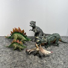 Dinosaur Lot of 5, Poseable Realistic Dino, T-Rex Stegosaurus Triceratops