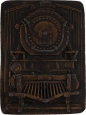 Steam Locomotive Railroad Train Boiler Smokebox Freight 70s Vintage Belt Buckle