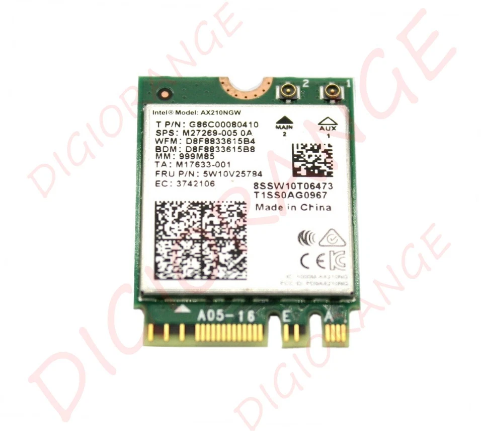 Dual Band Intel AX210 Wireless AX210NGW 2.4Gbps 802.11AX Wireless Wi-Fi 6 Card - Image 3 of 4