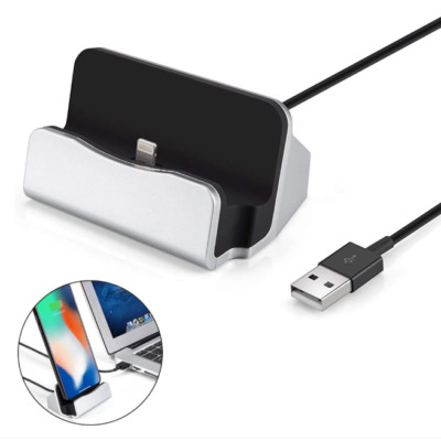 Dockingstation Tischlader + Datenkabel Ladekabel für iPhone 8, 8 Plus und X