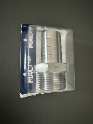 Maacflow 1'' ID Hose Barb x 1'' NPT Male Thread 304 Stainless Steel Barbed Fitting