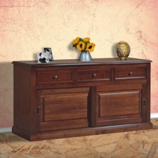 CREDENZA MADIA IN LEGNO  COLORE NOCE, PORTE SCORREVOLI