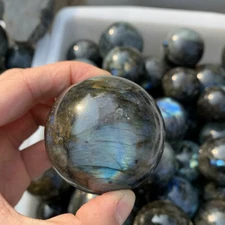 50mm Natural Labradorite Stone Sphere Quartz Crystal Orb Ball Meditation Healing