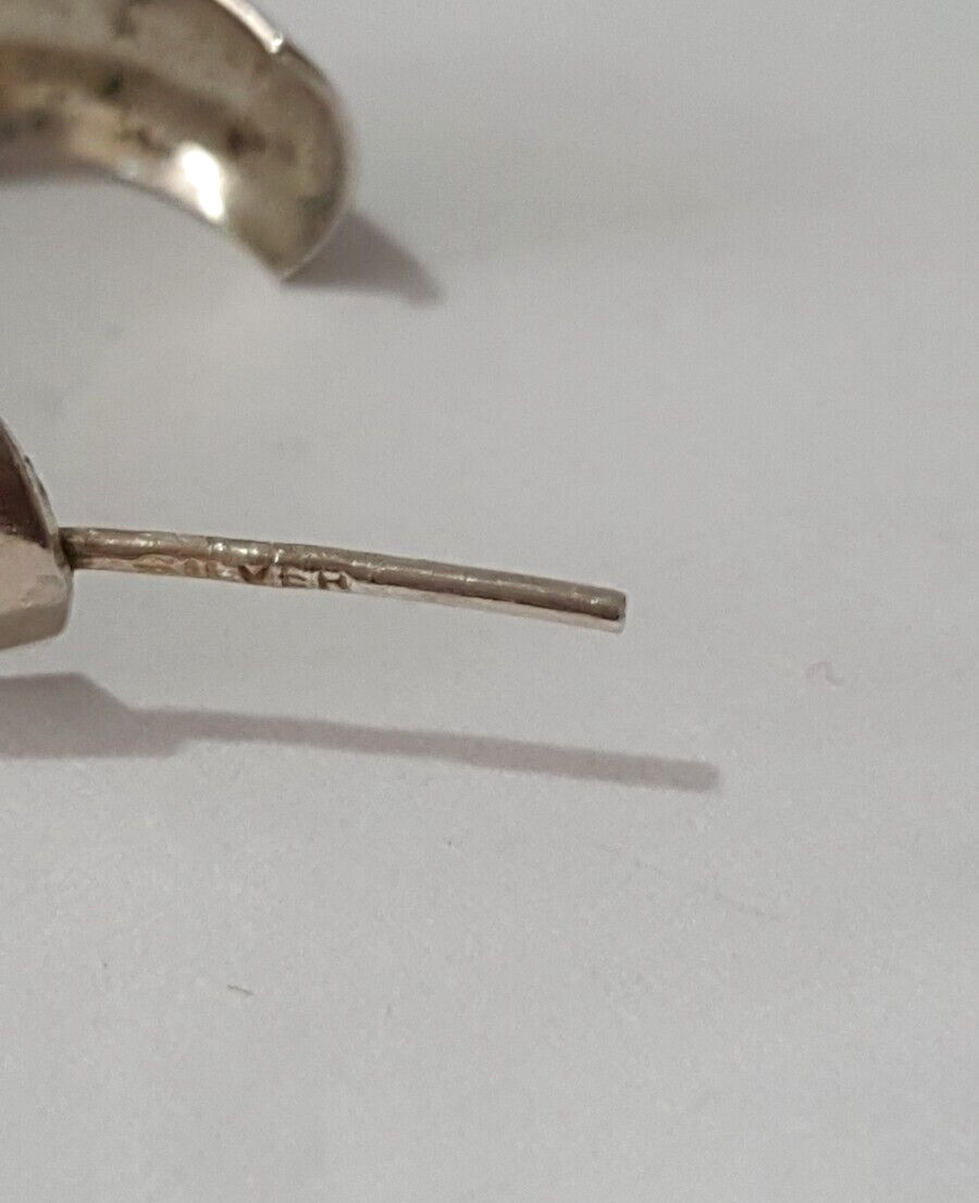 Gorgeous Solid Round/ Cuff Stud Earrings 925 Soli… - image 13