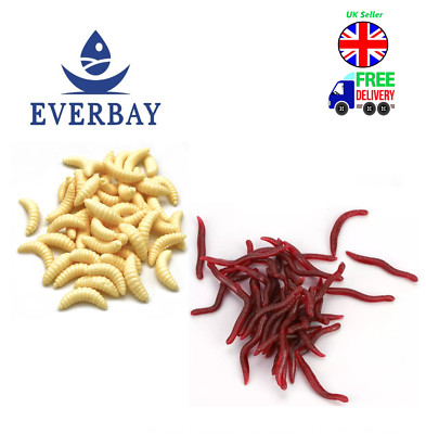 Worms for Fishing Soft Lures Fake Maggots Carp Fishing 50pcs 2cm/0.3g