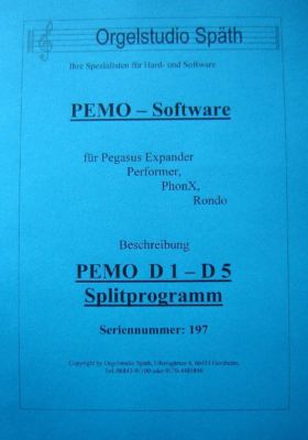PEMO Software D1 - D5  Split für WERSI PhonX 2 plus, Performer 2 plus...