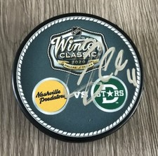 ANDREW COGLIANO DALLAS STARS SIGNED 2020 WINTER CLASSIC PUCK B w/PROOF