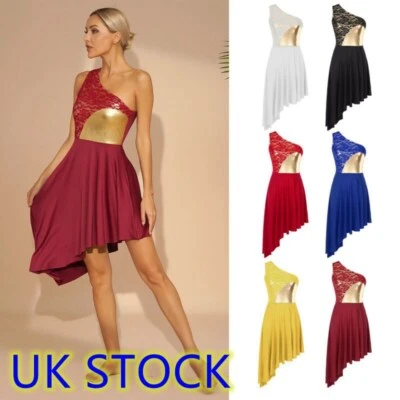 UK Women Praise Dance Robe One Shoulder Liturgical Worship Dress Lyrical Costume