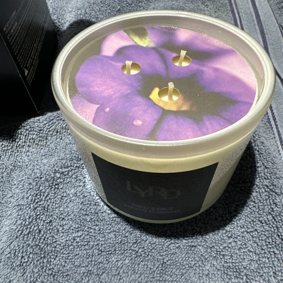 AVON LYRD Violet & Birch 3 wick Candle 11 oz.  New in Box - Image 2 of 3