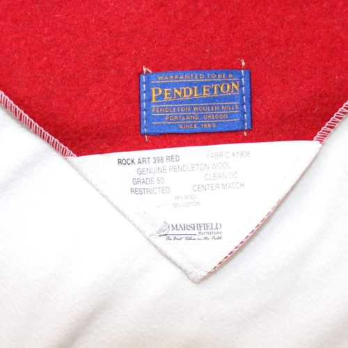 BEAUTIFUL PENDLETON WOOL REMNANT - Rock Art Red 26" x 26" sample - Gray on back - Picture 2 of 6