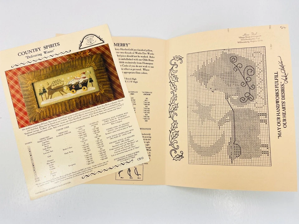 Vintage 15pc Lot Cross Stitch Sewing Needle Point Christmas Patterns Designs - Image 3 of 4