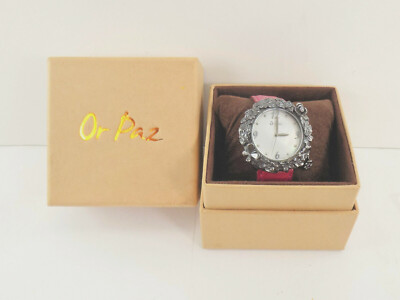 Or Paz watch Or Paz Stainless Steel Garden Gemstone Charm Leather Strap  main image 3