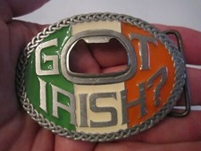 2005 GOT IRISH DESIGN BELT BUCKLE  BUILT IN BOTTLE OPENER - 3" X 2 1/2" - GW9