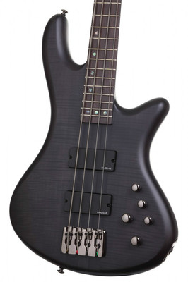 Schecter Stiletto Studio-4 STBLS See Thru Black Satin Bass + FREE 