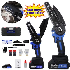 4/6" Cordless Electric Mini Chainsaw Chain Saw Cordless Tree Wood Cutter Pruning