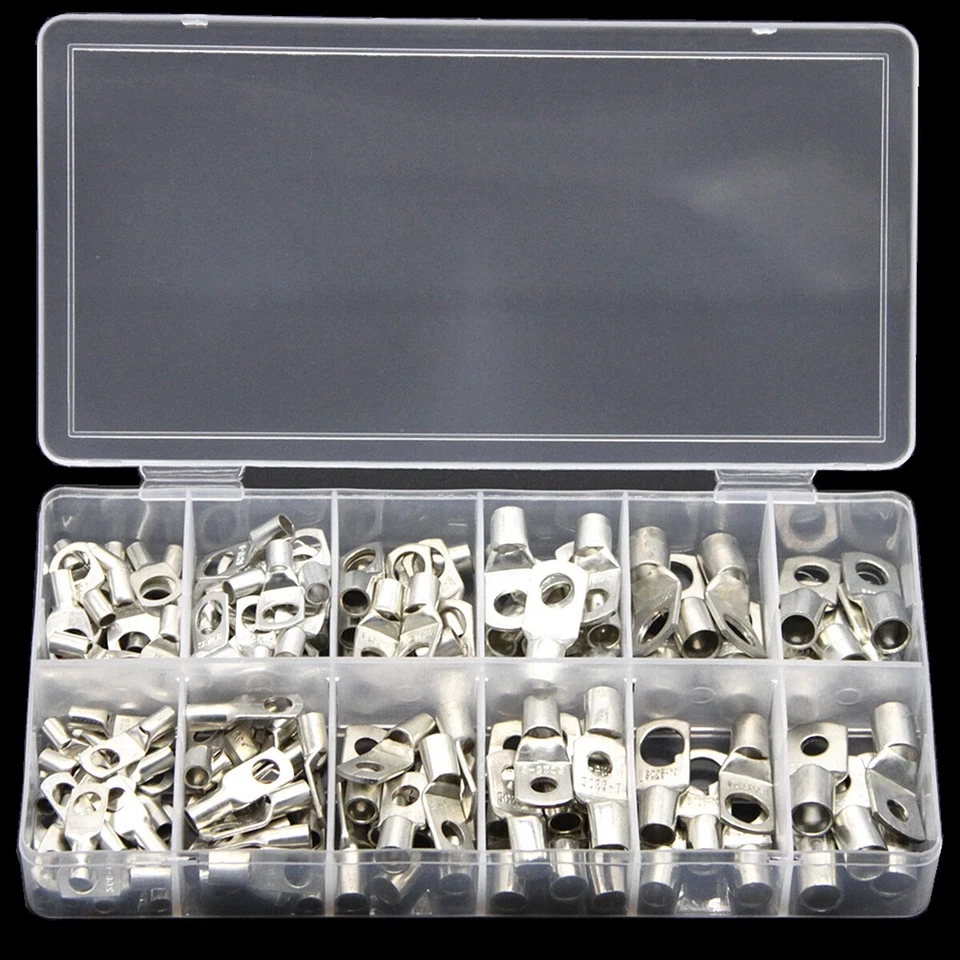 140PCS Assortment Copper Cable Lug Wire Battery Terminals Crimper Connectors Kit - Image 4 of 4