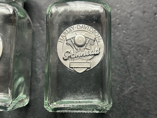 3.5" Glass Harley Davidson Motorcycles Panhead Salt & Pepper Shakers - 第 2/3 張圖片