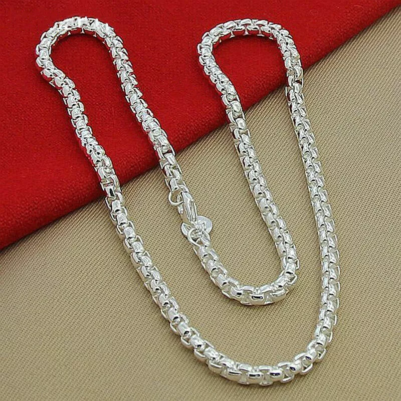 Mens Silver Chain Necklace | Cuban | 10mm Width | 20/22 Inches | Brooklyn | Mens Gift Idea January Sales