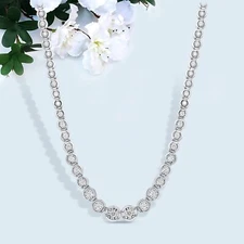 1.50 Ct G/VS Lab-Grown Diamond Miracle Plated Tennis 16" Necklace 10K White Gold