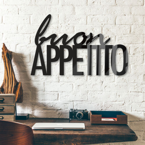 Acrylbuchstaben Buon Appetito DEKOELEMENT Wohnaccessoires Wanddeko schwarz Küche - Bild 1 von 3