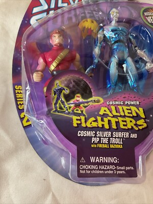 Alien Fighters Cosmic Power Silver Surfer and Pip The Troll 1998