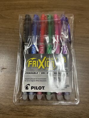 Pilot FriXion Point Erasable Stick Gel Pen Extra-Fine Assorted Ink 6/Pk 46524
