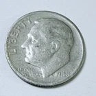 1948 S Roosevelt Dime 90% Silver Circulated Coin Free Shipping #8771