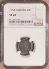 1854 NGC VF20 Liberty Seated Dime 10c with Arrows