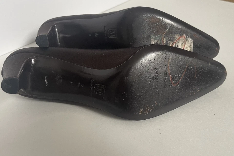 BRUNO MAGLI COUTURE Cuero Marrón Satinado Talla 7.5 B Hecho en Italia Foto 4 de 4