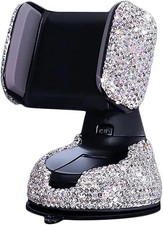 "SUNCARACCL Bling Car Phone Holder, 360 Adjustable Universal Rhinestone White "