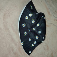 Kids Black Daisy Sun Hat