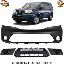Front Bumper Cover Primed Plastic Fog Lights Cover For 2012-2015 Honda Pilot