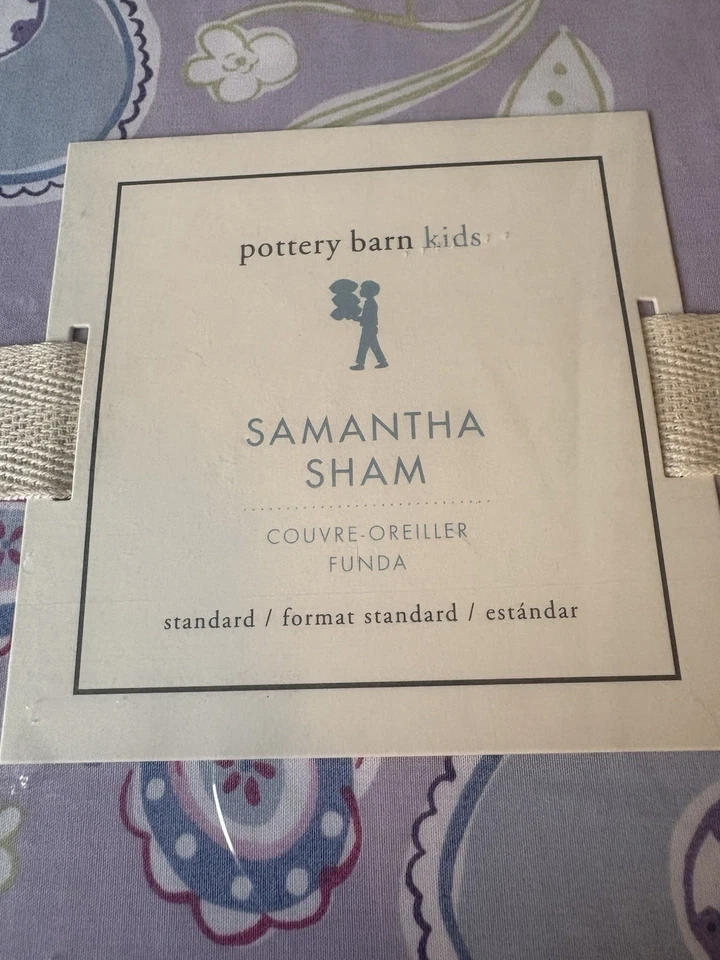 Pottery Barn Kids Samantha Sham Lavanda Mariposa Paisley Estándar Chica Nuevo con Etiquetas Foto 2 de 4