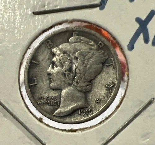 1916 Mercury Dime XF Nice Bands