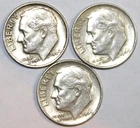 (3) 1964-P Roosevelt Dimes - Circulated - #1924E - FREE SHIPPING