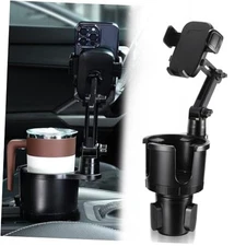 2 in 1 Phone Holder for Car with 360°Rotation & Long Arm Cup Holder Cell Phone 