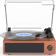 Vintage Record Player with Built-in Stereo Speakers Turntable Vinyls Records ...