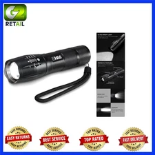 Compact Waterproof LED Flashlight with 5 Brightness Modes - 3 AAA Included