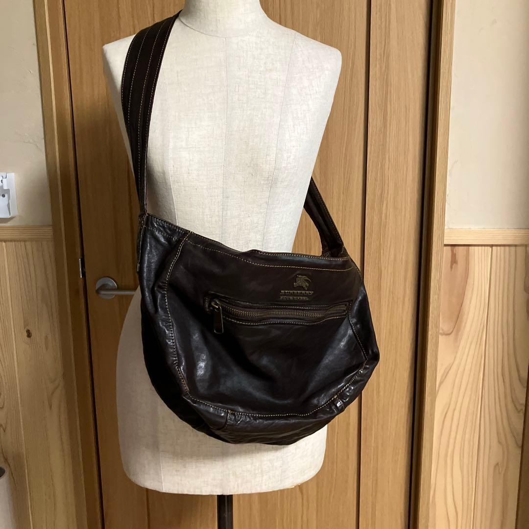 Burberry Blue Label Cowhide Leather One Handle Bag Brown Shoulder Bag New thumbnail 2