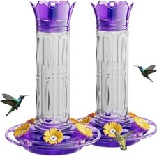 Birdream Hummingbird Feeders for Outdoors Hanging 20 Ounces 10 Feeding Ports, 2